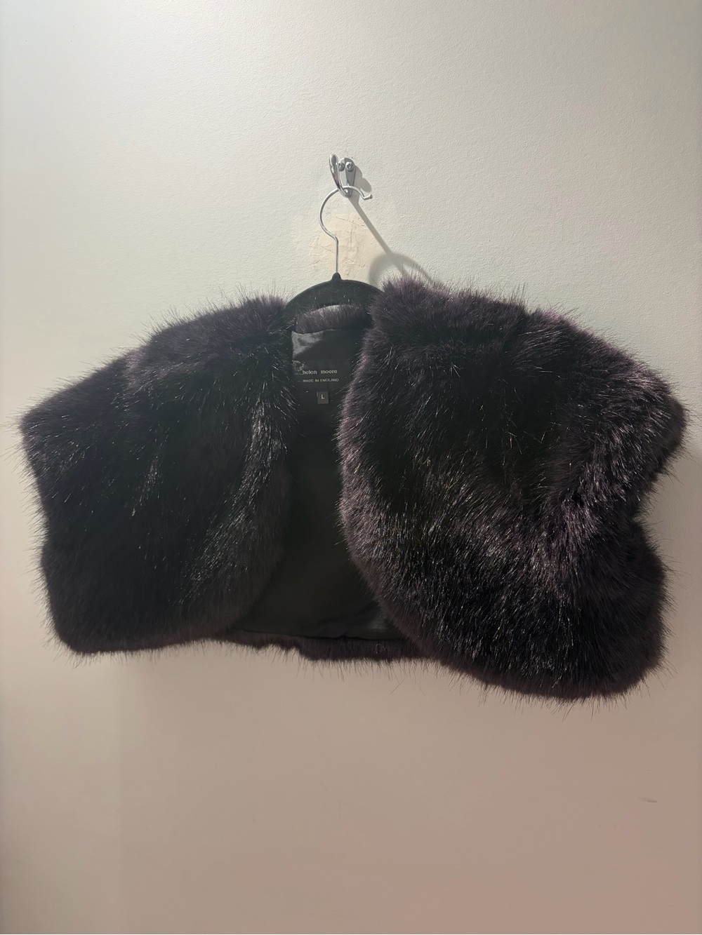 Helen Moore Midnight Purple Faux Fur Bolero Shrug L - Picture 2 of 5